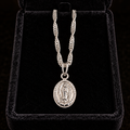 Cadena de plata Virgen de Guadalupe 60 cm