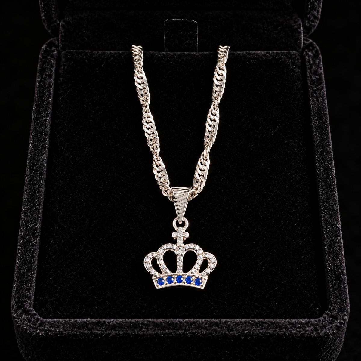 Cadena de plata Corona 60 cm